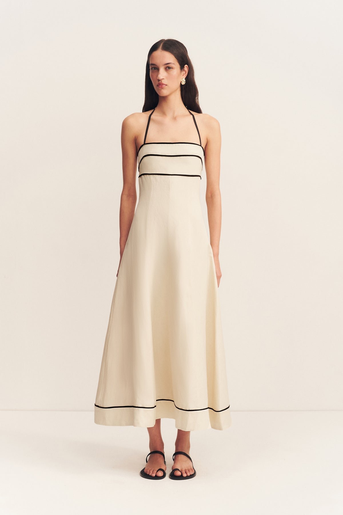 70-Billie-Contrast-Panelled-Midi-Dress-ECRU-1252138_1_R BILLIE CONTRAST PANELLED MIDI DRESS - Image 1