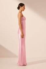 LA LUNE STRAPLESS RUCHED BODICE MAXI DRESS - PEONY - Image 3