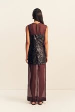 AMERIE SILK SEQUIN MAXI DRESS - PORT ROYALE - Image 5