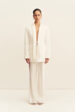 SOLANA TUXEDO TIE BLAZER - IVORY