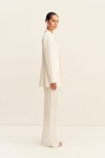 SOLANA TUXEDO TIE BLAZER - IVORY - Image 4
