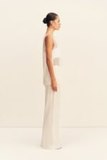 TALITHA SHEER FRINGE SCOOP NECK TOP - IVORY - Image 3