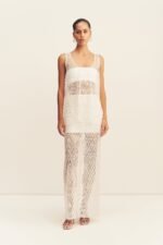 TALITHA FRINGE MAXI SKIRT - IVORY