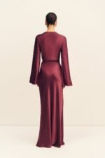 LA LUNE LONG SLEEVE WRAP MAXI DRESS - SHIRAZ - Image 5
