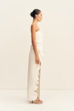 CAMPBELL RUFFLE SIDE SPLIT MAXI DRESS - IVORY - Image 5
