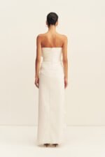 CAMPBELL RUFFLE SIDE SPLIT MAXI DRESS - IVORY - Image 6