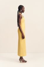 CAMPBELL DRAPED HALTER MAXI DRESS - SOLEIL - Image 4