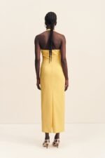 CAMPBELL DRAPED HALTER MAXI DRESS - SOLEIL - Image 5