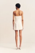 OAKLEY STRAPLESS DRAPED MINI DRESS - IVORY - Image 7