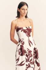 EMMETT SQUARE NECK PANELLED MIDI DRESS - Image 2