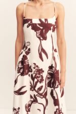 EMMETT SQUARE NECK PANELLED MIDI DRESS - Image 8