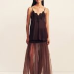 HALO SHEER MAXI SKIRT - ESPRESSO