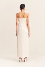 OAKLEY STRAPLESS DRAPED MAXI DRESS - IVORY - Image 5