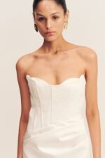 OAKLEY STRAPLESS DRAPED MAXI DRESS - IVORY - Image 2