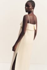 BILLIE SQUARE NECK MIDI DRESS - ECRU - Image 2