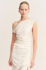 LA LUNE GATHERED MAXI DRESS - WHITE - Image 2