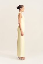 OTIS PLUNGED FITTED MAXI DRESS - YUZU - Image 4