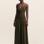 JUNO GATHERED BODICE MAXI DRESS - JUNGLE