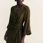 JUNO HIGH NECK BALLOON SLEEVE MAXI DRESS - JUNGLE