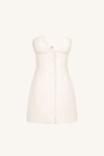 AMURA STRAPLESS BUTTON UP MINI DRESS - CREAM - Image 6
