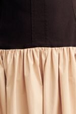 CAMPBELL BUBBLE BODICE MIDI DRESS - OAT MILK - Image 6