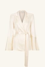 LA LUNE FLARED SLEEVE BELTED BLAZER - CREAM - Image 8