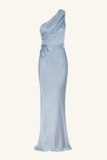 LA LUNE GATHERED ONE SHOULDER MAXI DRESS - POWDER BLUE - Image 7