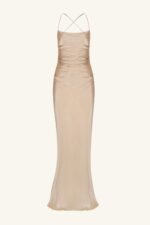 LA LUNE LACE BACK MAXI DRESS - GOLD - Image 7