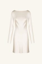LA LUNE LONG SLEEVE BACKLESS MINI DRESS - CREAM - Image 7