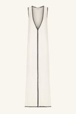 LENA PLUNGED MAXI DRESS - IVORY/BLACK - Image 7