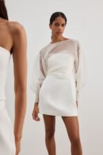LA LUNE LIA SILK ORGANZA WRAP BLOUSE - IVORY - Image 11