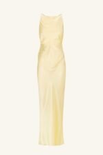 LA LUNE HIGH NECK RUCHED MAXI DRESS - LEMON - Image 6