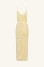 LUMIERE TIE FRONT MIDI DRESS - GOLDEN HOUR - Image 7