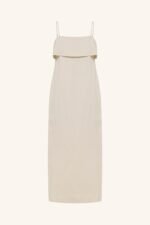 BILLIE SQUARE NECK MIDI DRESS - ECRU - Image 7