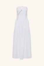 EFFIE LINEN BLEND MAXI DRESS WITH BEADS - IVORY - Image 8
