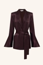LA LUNE FLARED SLEEVE BELTED BLAZER - ESPRESSO - Image 7