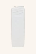 LANI DRAPED MIDI SKIRT - WHITE - Image 7