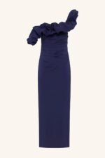 CAMPBELL RUFFLE DRAPED MAXI DRESS - MIDNIGHT - Image 9
