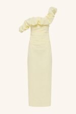 CAMPBELL RUFFLE DRAPED MAXI DRESS - LEMONADE - Image 7