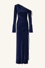 LA LUNE LONG SLEEVE GATHERED MAXI DRESS - MIDNIGHT - Image 8
