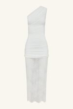 MARTINE LACE GATHERED MAXI DRESS - WHITE - Image 7