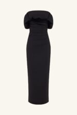 CAMPBELL STRAPLESS BUBBLE MAXI DRESS - BLACK - Image 6