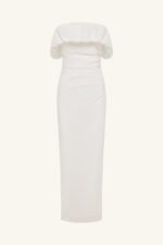 CAMPBELL STRAPLESS BUBBLE MAXI DRESS - IVORY - Image 7