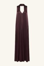 LA LUNE SCARF PANELLED MAXI DRESS - ESPRESSO - Image 8