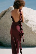 AGNES RUFFLE SLIP BIAS MAXI DRESS - WINE TASTING - Image 2