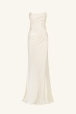 LA LUNE CUMULUS SILK STRAPLESS CORSET GOWN - IVORY - Image 8