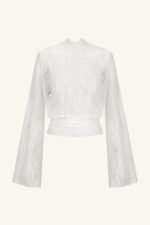 LAMBENT LACE LONG SLEEVE TIE TOP - Image 8