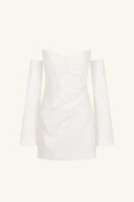 OAKLEY STRAPLESS DRAPED MINI DRESS - IVORY - Image 10