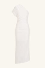 BEAU ASYMMETRICAL MIDI DRESS - IVORY - Image 8